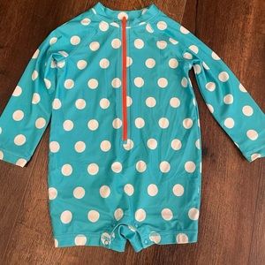 Primary 18-24 month polka dot rashguard swim suit euc